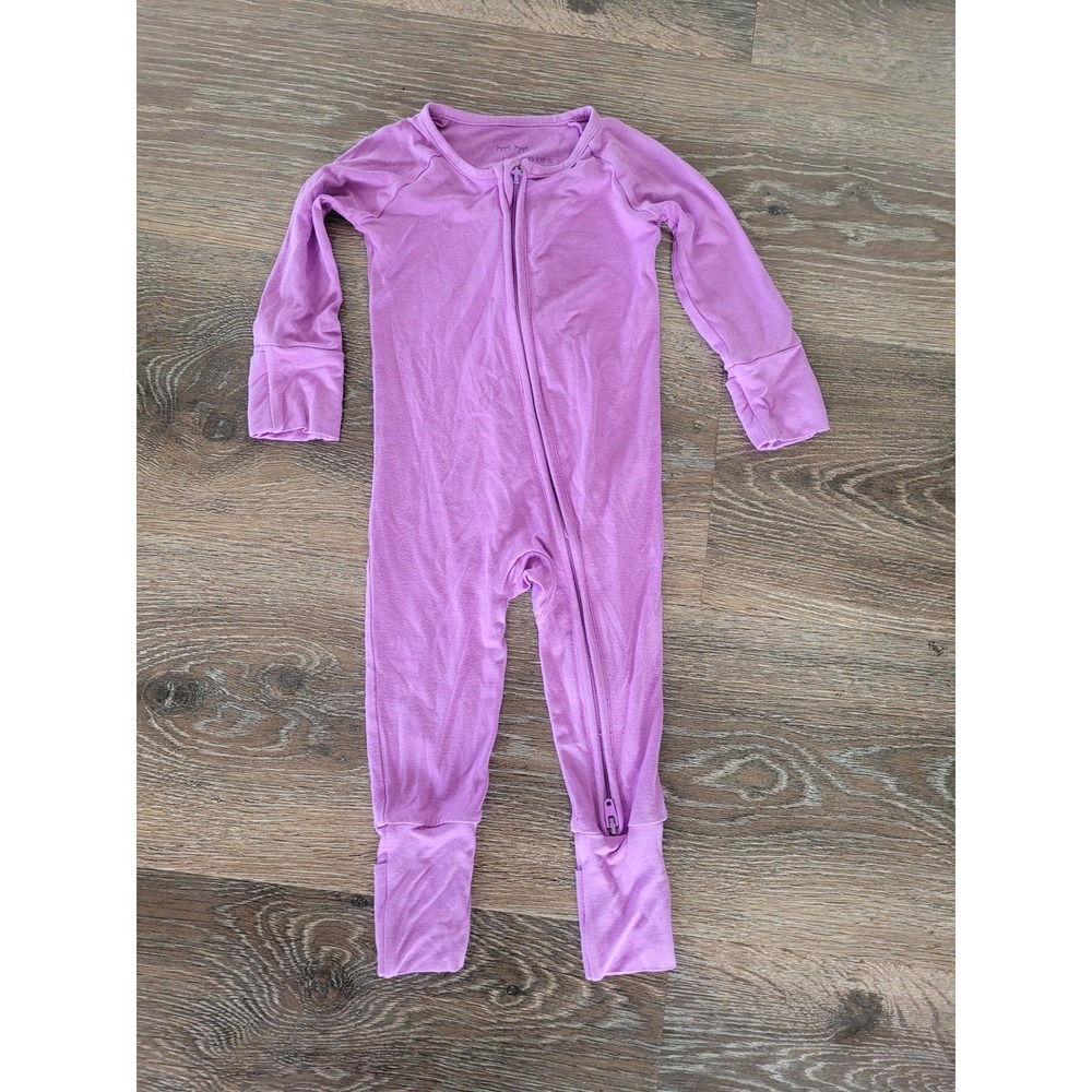 Little Sleepies Zipper Footed‎ Pajamas One Piece Lavender Purple 0-3 Months #9